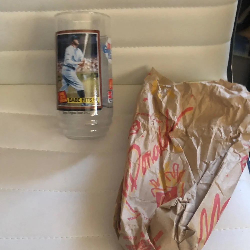McDonald's Glass with Red, Yellow, Blue Artwork